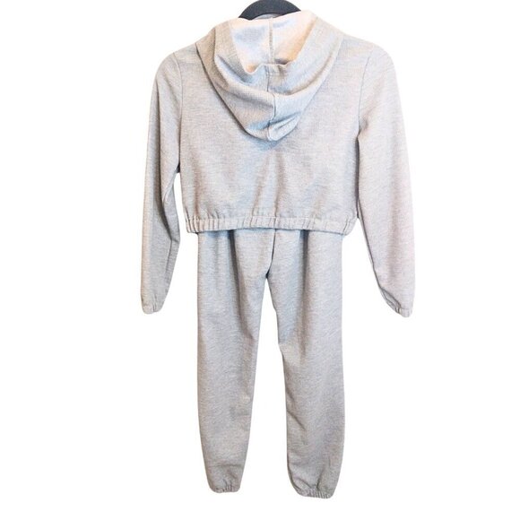 SHEIN GIRLS 2-PIECE GRAY JOGGER SET WITH HOODED CROP JACKET - SIZE 12Y - Picture 2 of 5